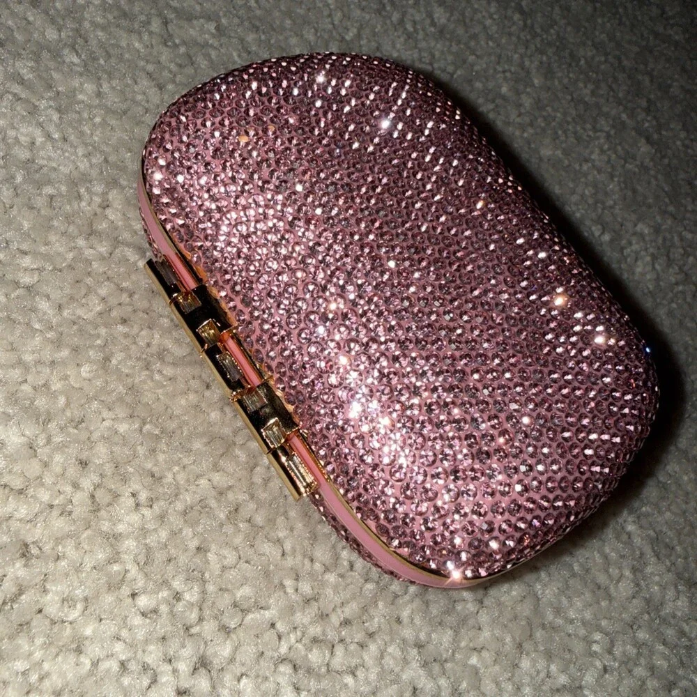 NEW Glitz & Glam 8 Compartment Travel Pill Cases PINK Rhinestones TikTok Viral
